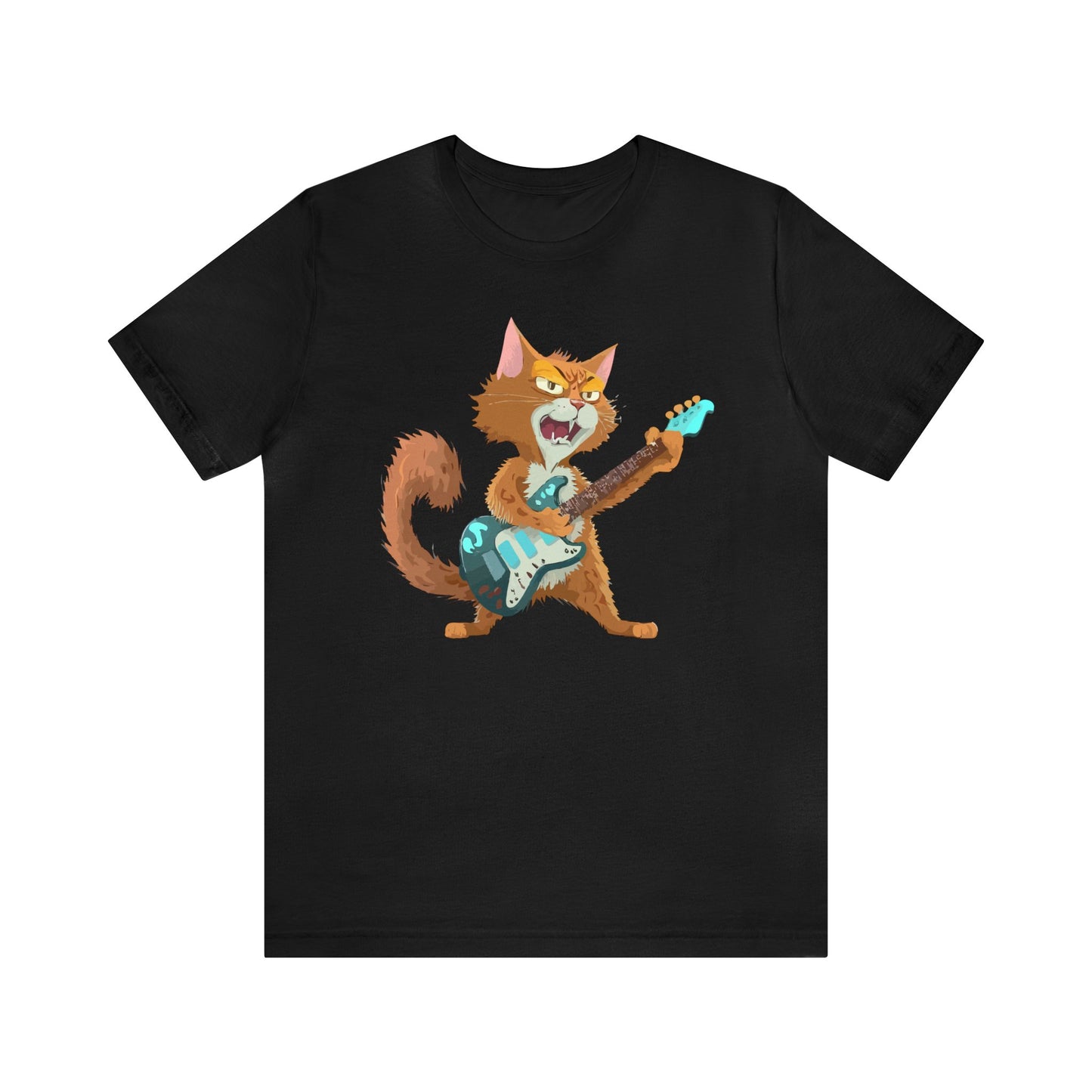 Guitar Cat T-Shirt, Music Loving Cat Shirt