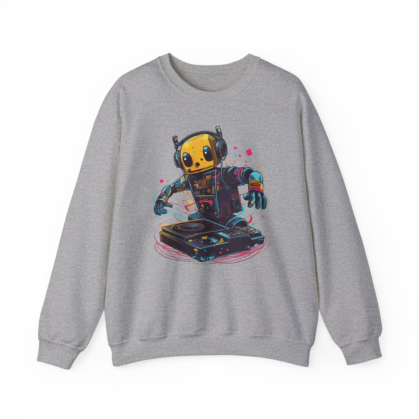 Colorful Robot DJ Sweatshirt, Music Festival DJ Sweatshirt