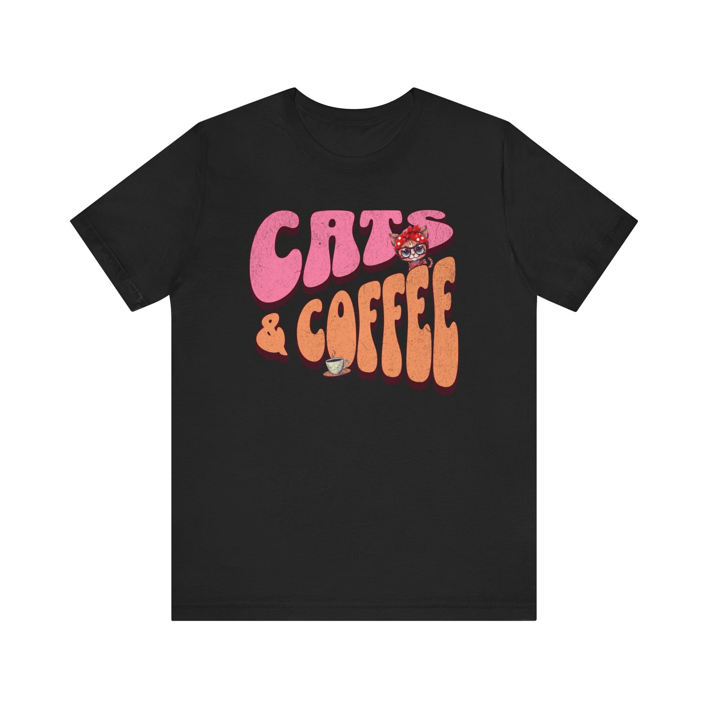 Cats & Coffee T-Shirt, Coffee Cat Lover Shirt