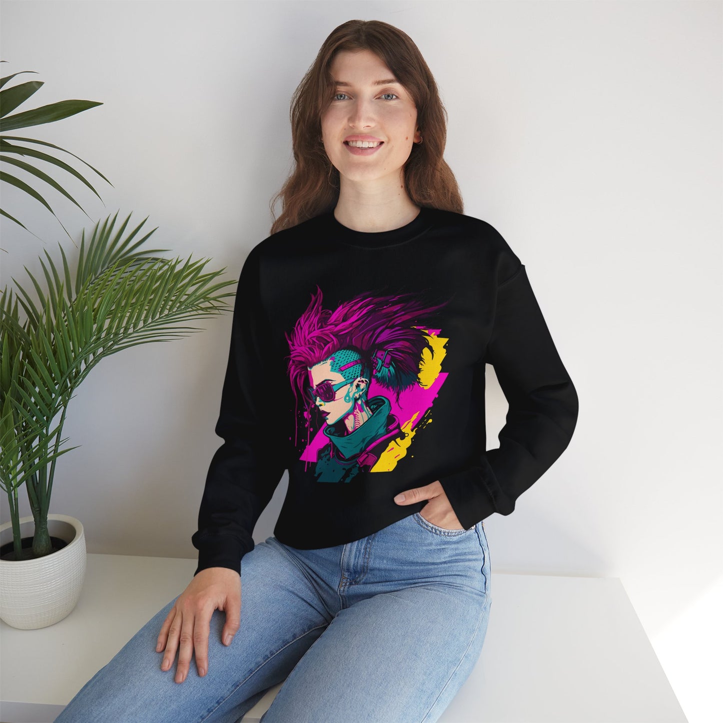 Cyberpunk Hacker Girl Sweatshirt