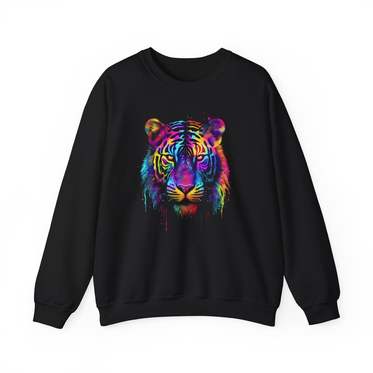 Tiger Sweatshirt, Abstract Colorful Sweatshirt