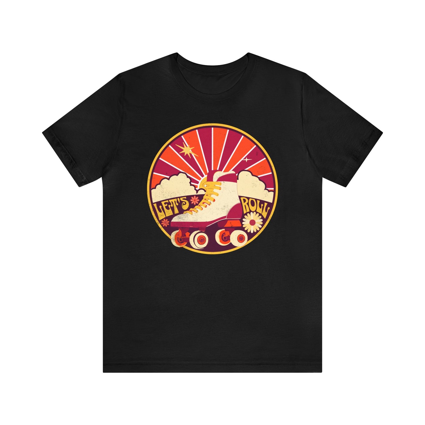 Let's Roll T-Shirt, Retro Roller Skate Shirt