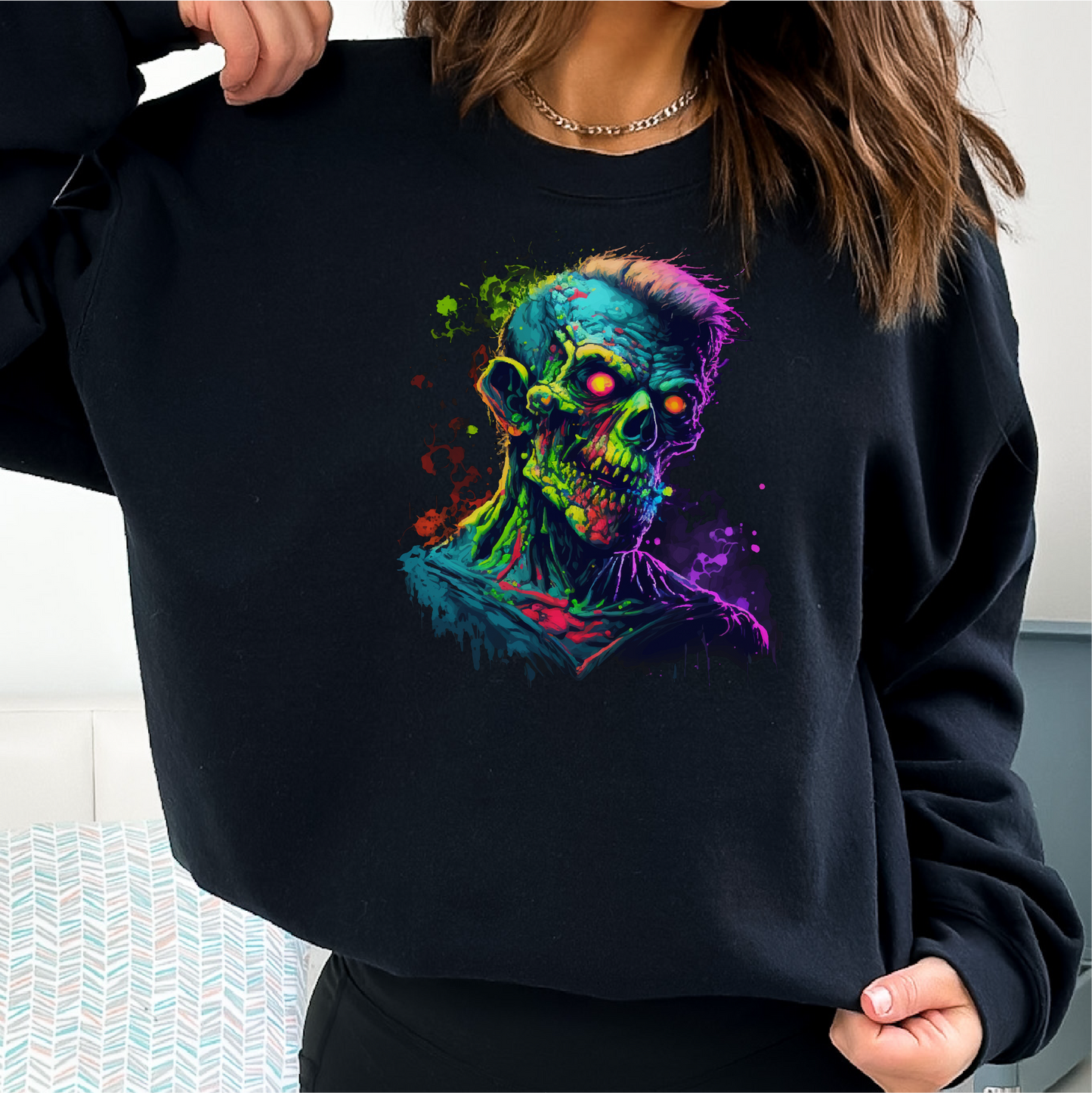 Zombie Sweatshirt, Edgy Spooky Sweatshirt