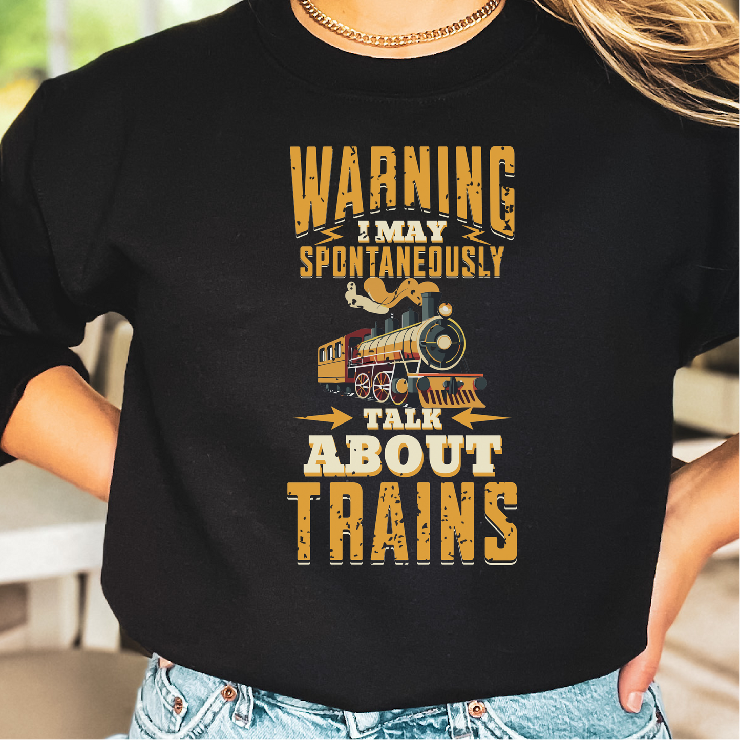 Warning I May Spontaneously Talk About Trains Sweatshirt, Train Lovers, Train Hobbyist