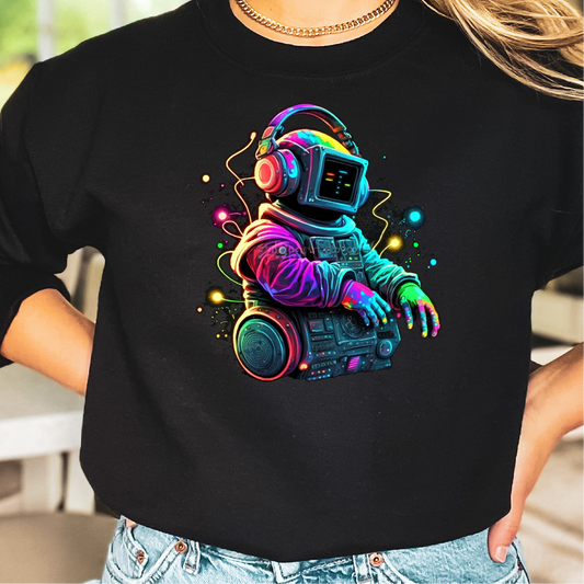 Robot DJ In Space Sweatshirt, Music Festival Sweatshirt