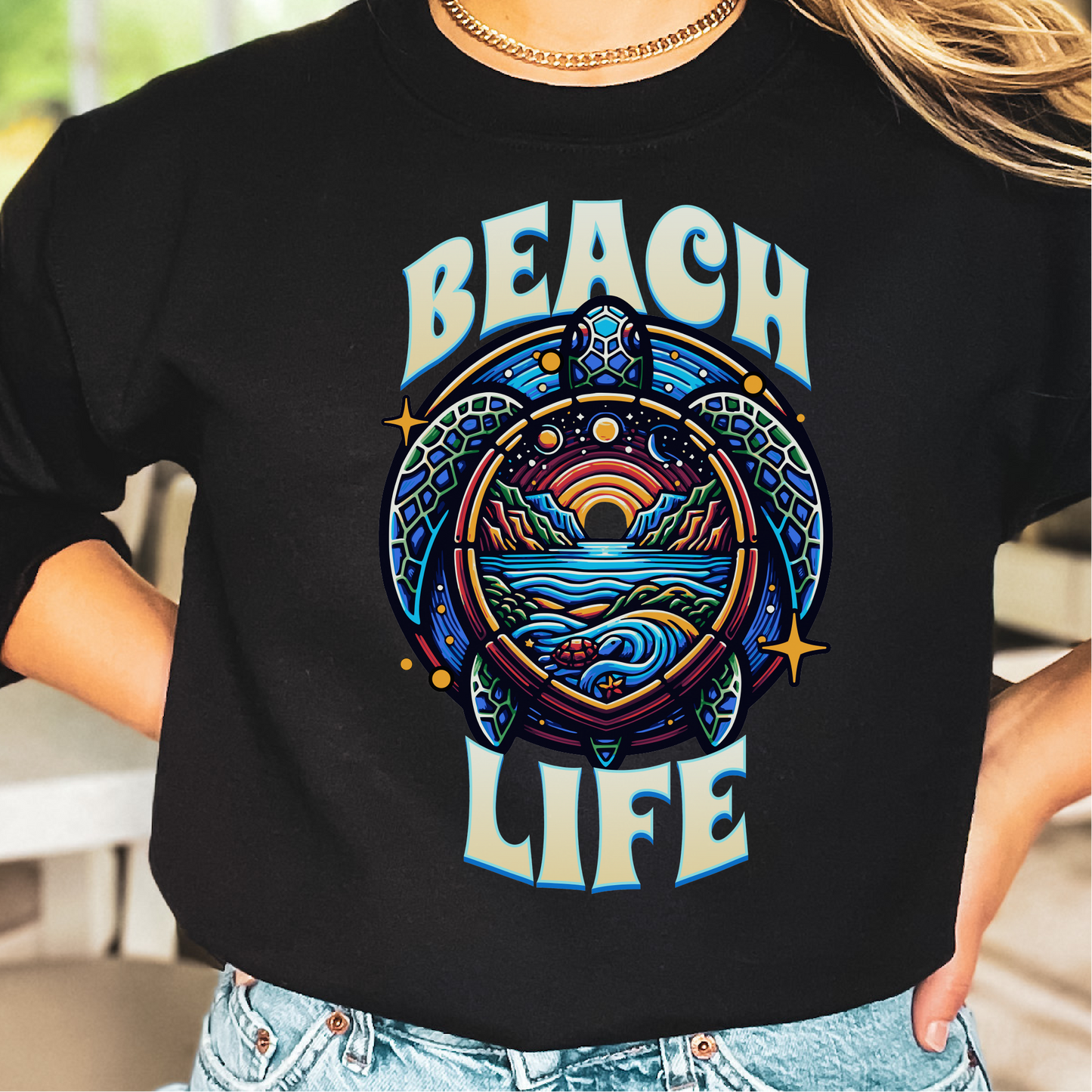 Beach Life Sea Turtle Sweatshirt, Vacation Sweatshirt