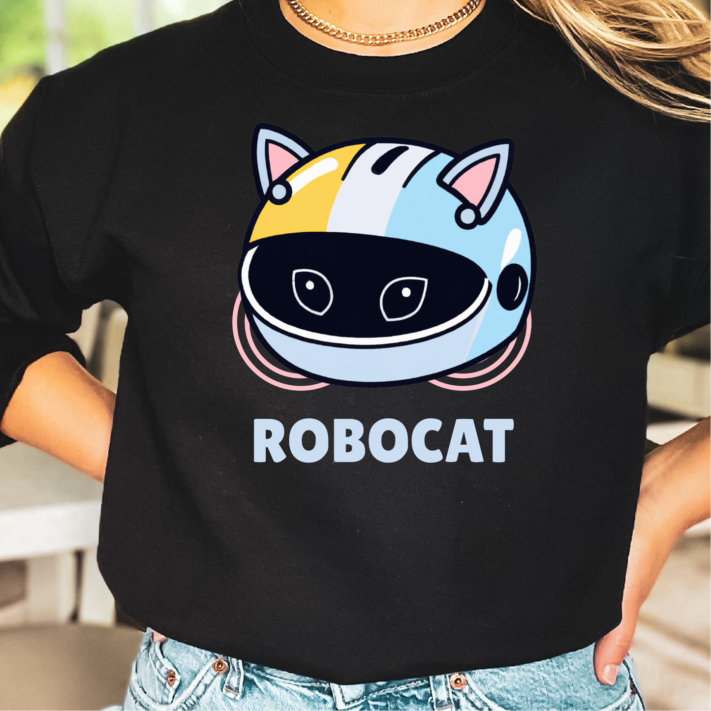 Robocat Sweatshirt, Cat Lover Sweatshirt