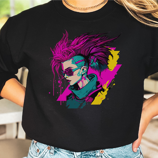 Cyberpunk Hacker Girl Sweatshirt