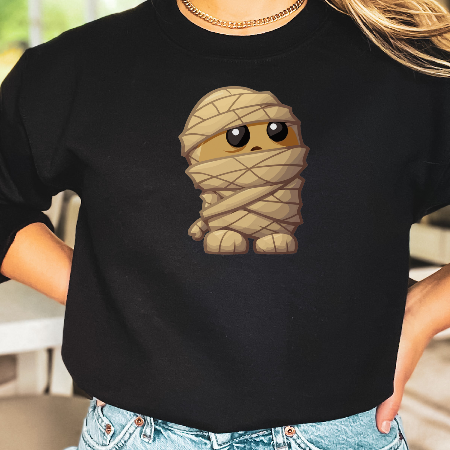 Kawaii Mummy Sweatshirt, Halloween Mummy Gift