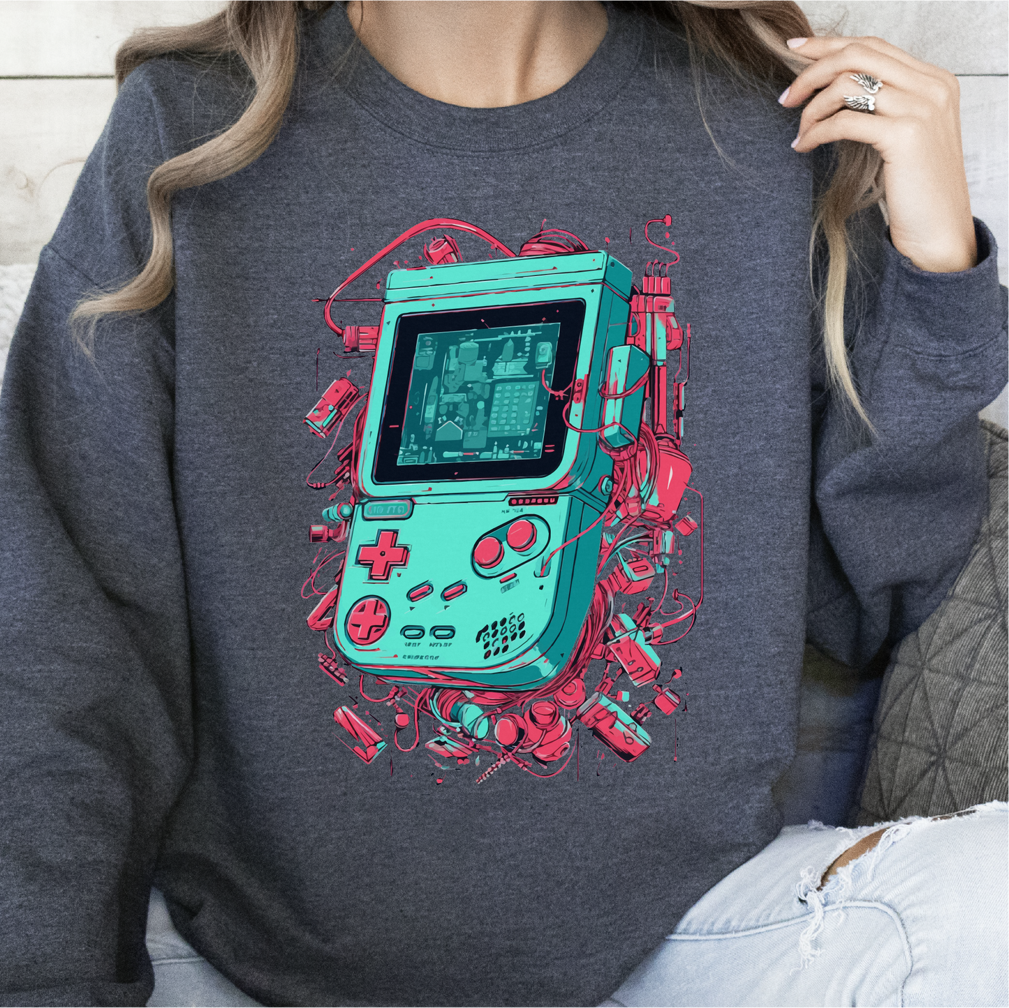 Colorful Game Controller Sweatshirt, Video Game Sweatshirt