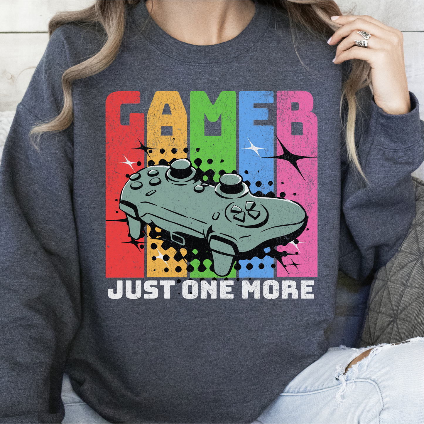 Colorful Gamer Sweatshirt, Video Game Sweatshirt