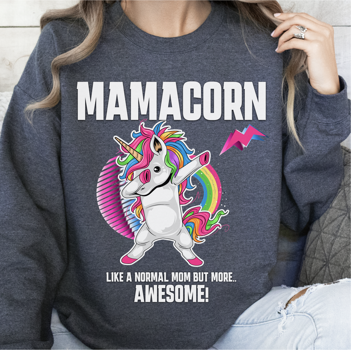 Mamacorn Dabbing Sweatshirt, Unicorn Themed Sweatshirt For Moms