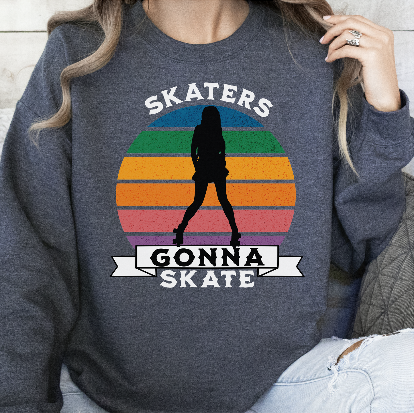 Skaters Gonna Skate Sweatshirt, Rollerskating Sweatshirt