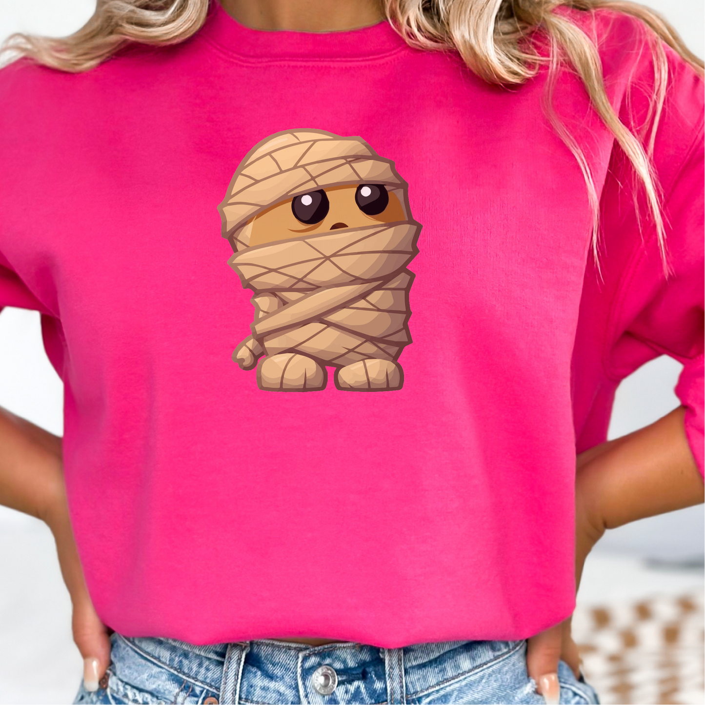 Kawaii Mummy Sweatshirt, Halloween Mummy Gift