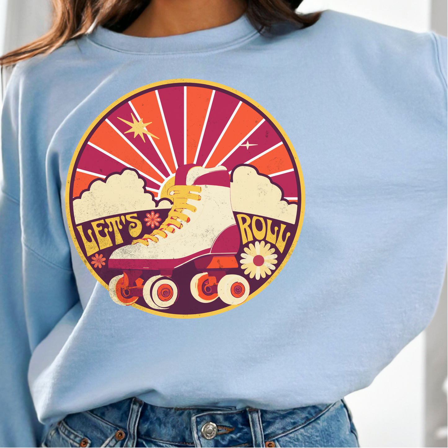 Let's Roll Sweatshirt, Rollerskating Sweatshirt