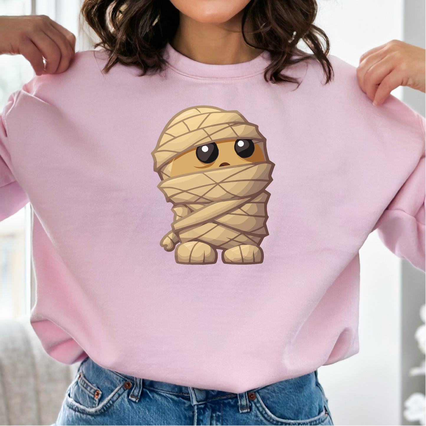 Kawaii Mummy Sweatshirt, Halloween Mummy Gift