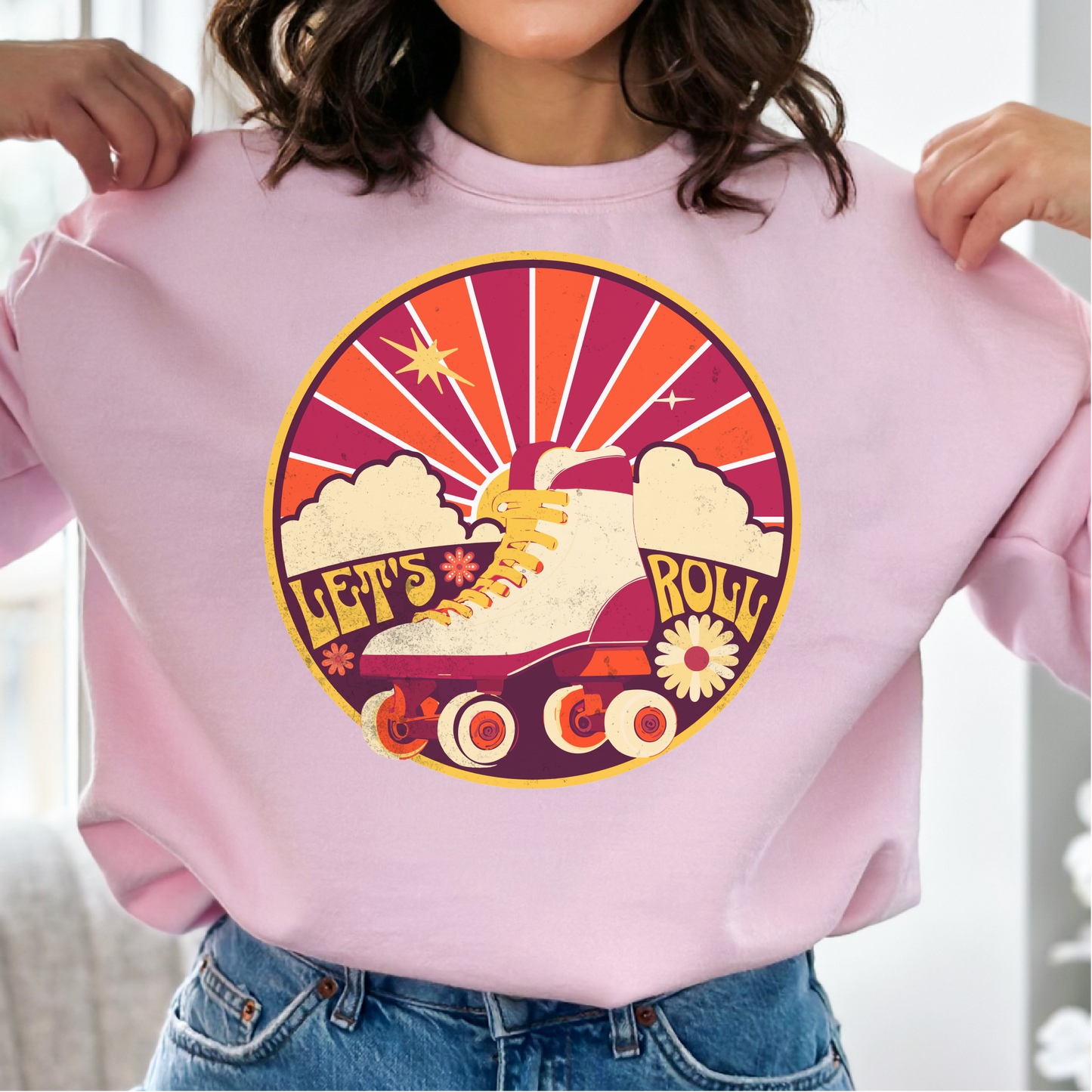 Let's Roll Sweatshirt, Rollerskating Sweatshirt