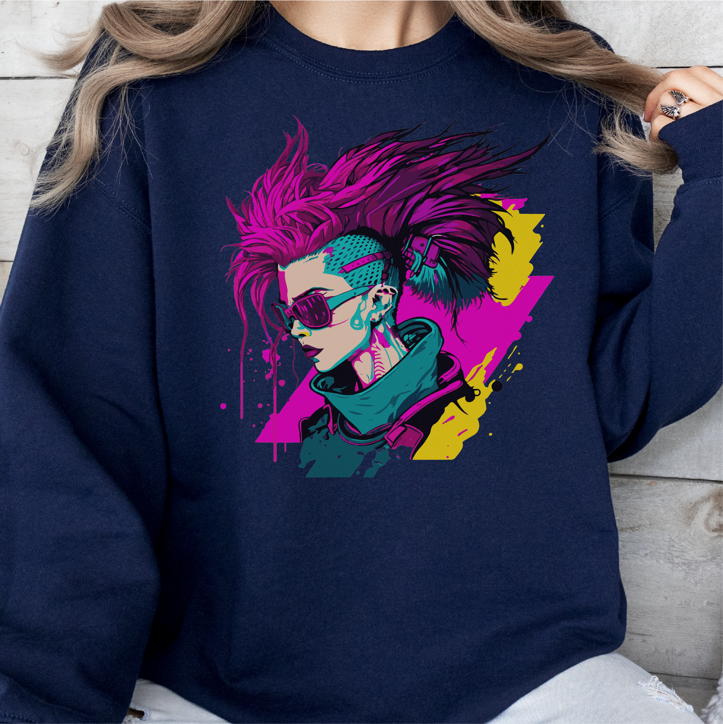 Cyberpunk Hacker Girl Sweatshirt