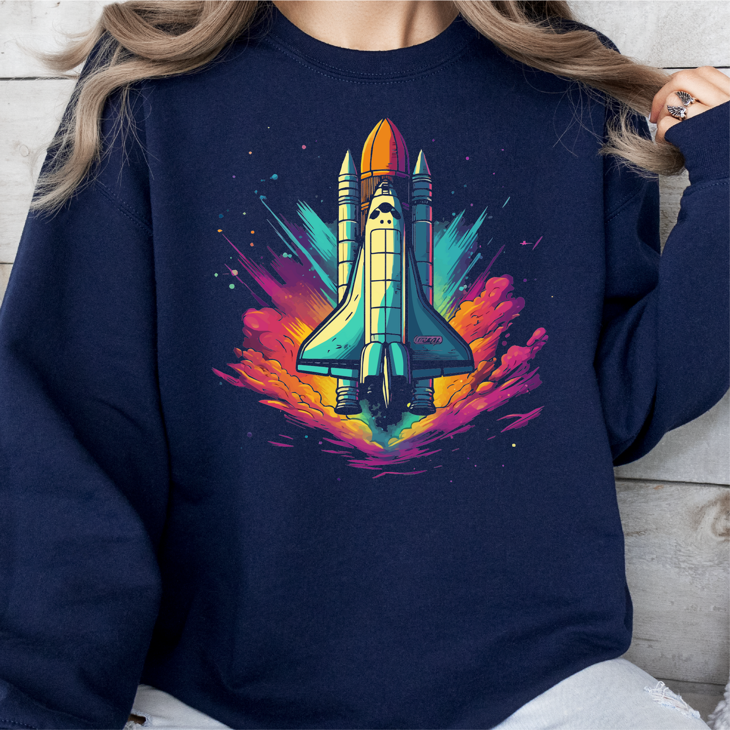Space Shuttle Sweatshirt, Abstract Space Design