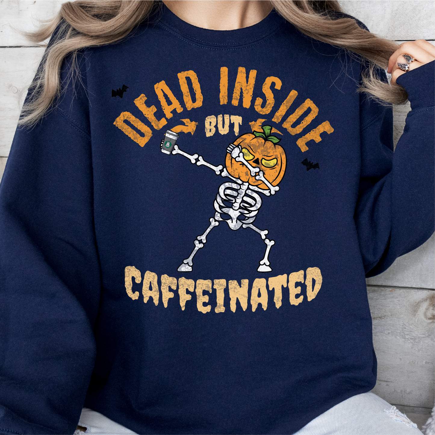 Dead Inside But Caffeinated Sweatshirt, Halloween Gift