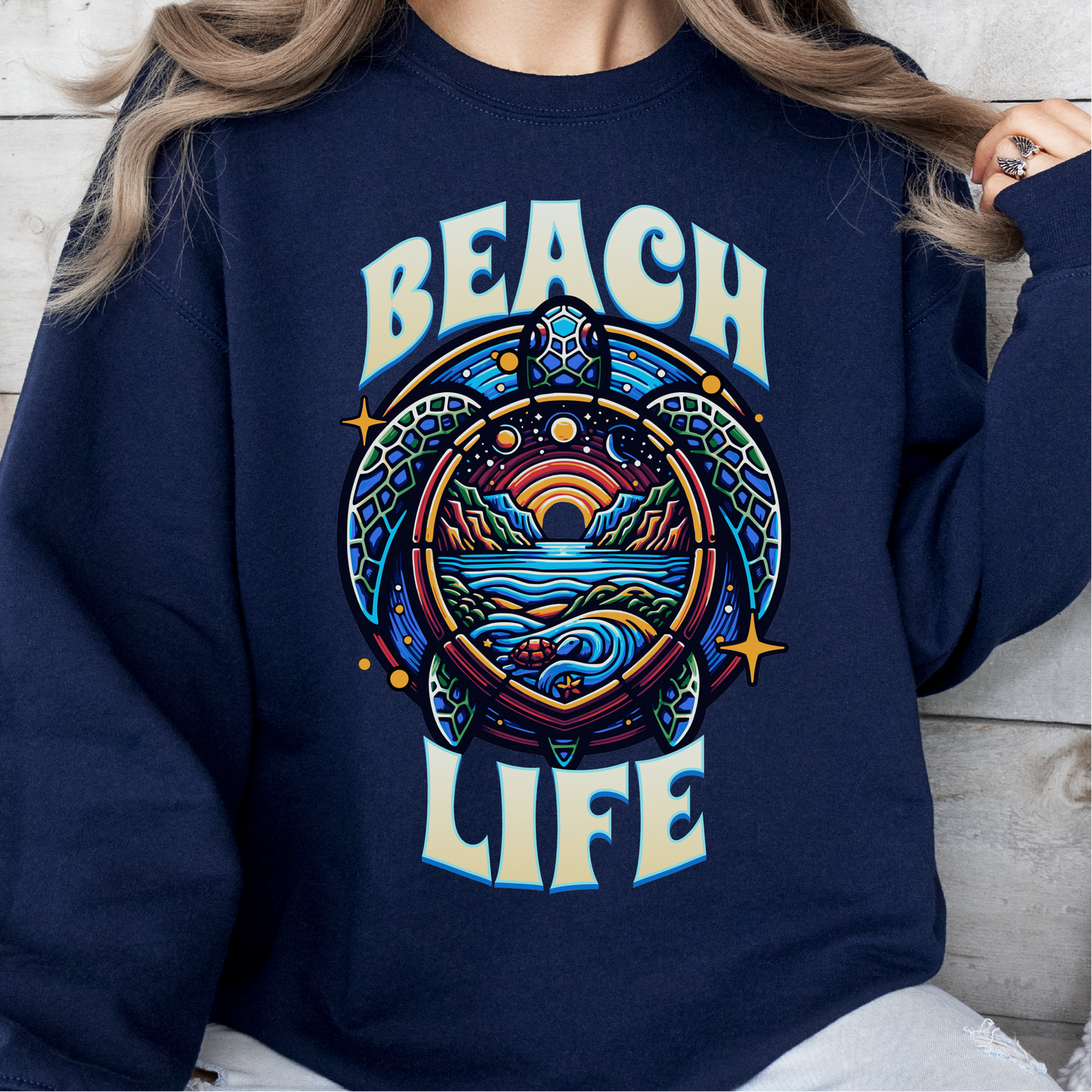 Beach Life Sea Turtle Sweatshirt, Vacation Sweatshirt