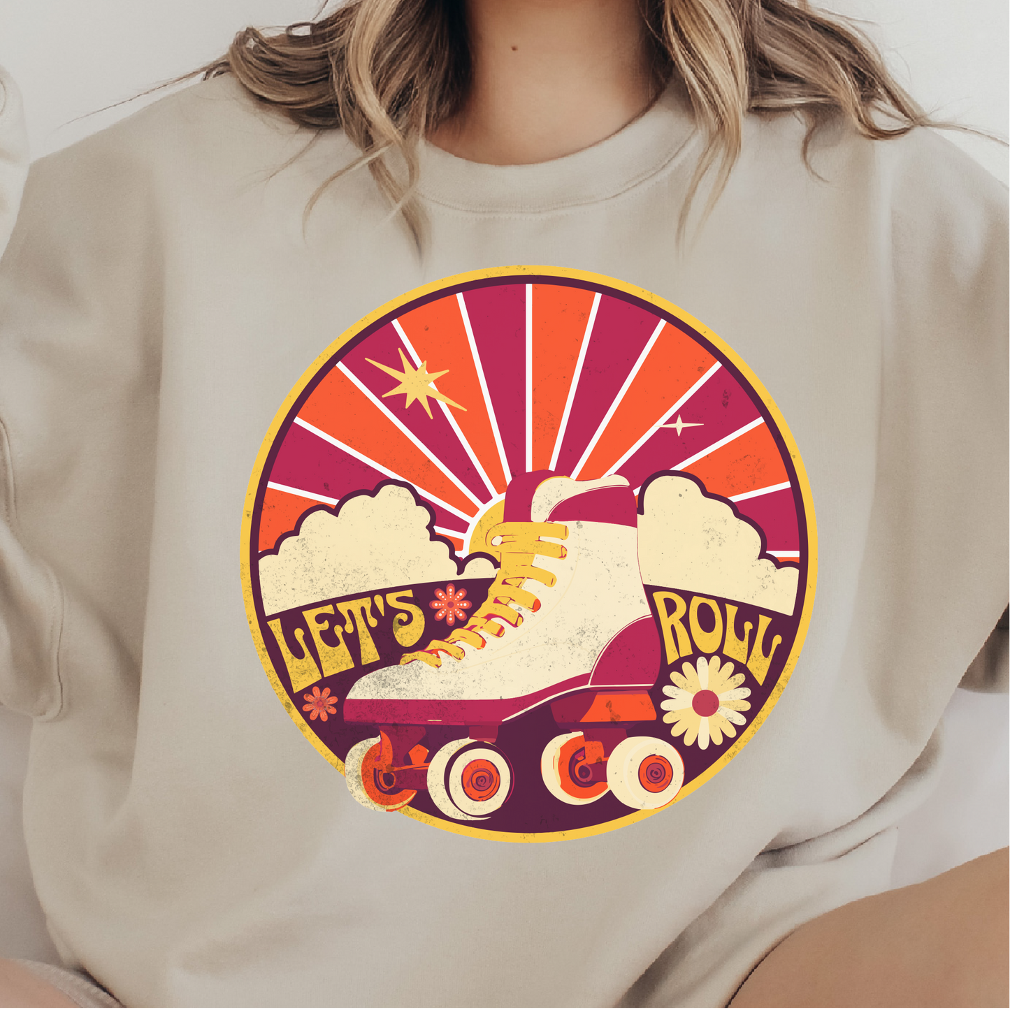 Let's Roll Sweatshirt, Rollerskating Sweatshirt