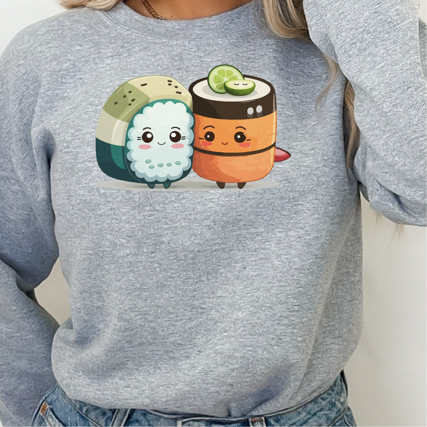 Kawaii Sushi Sweatshirt, Sushi Lover Sweatshirt