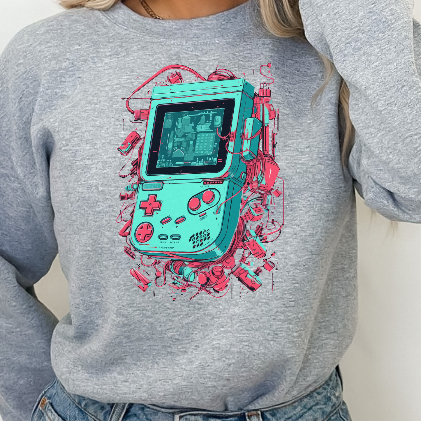 Colorful Game Controller Sweatshirt, Video Game Sweatshirt