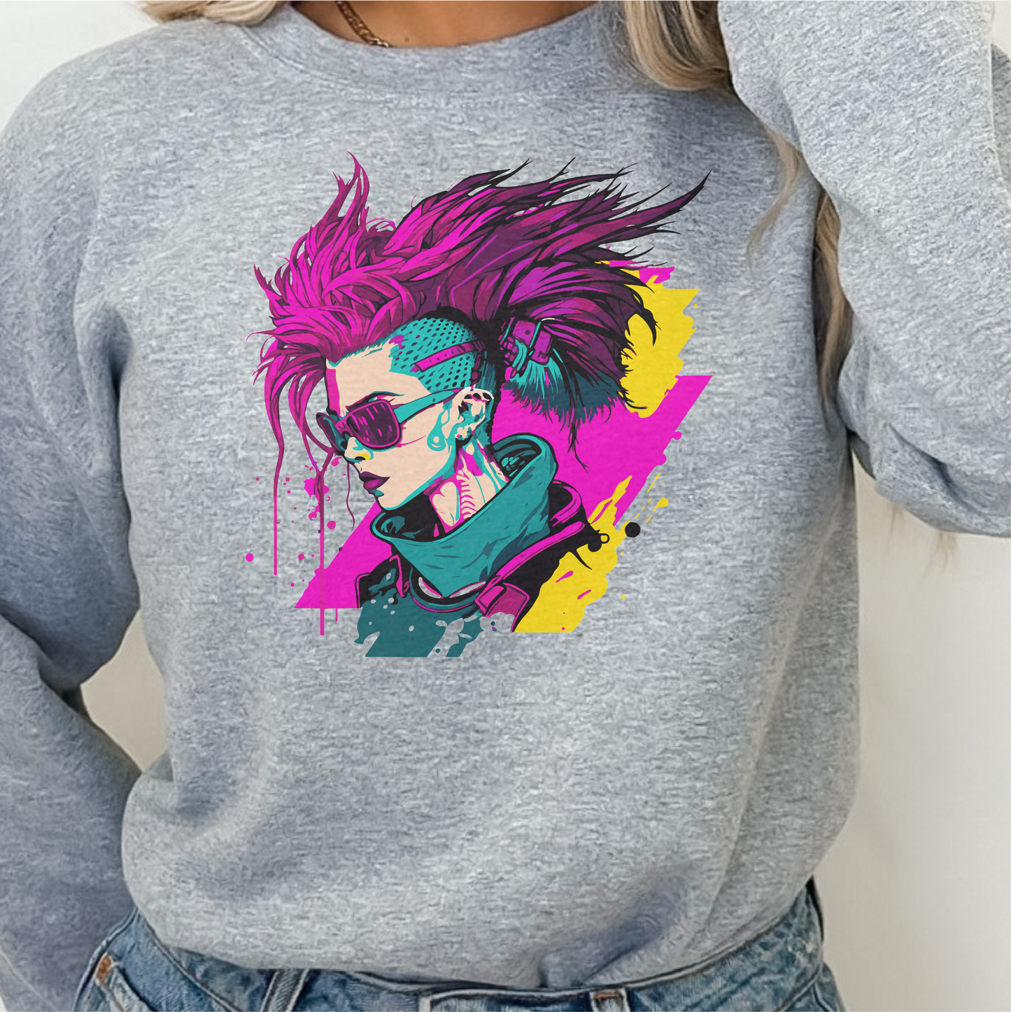 Cyberpunk Hacker Girl Sweatshirt