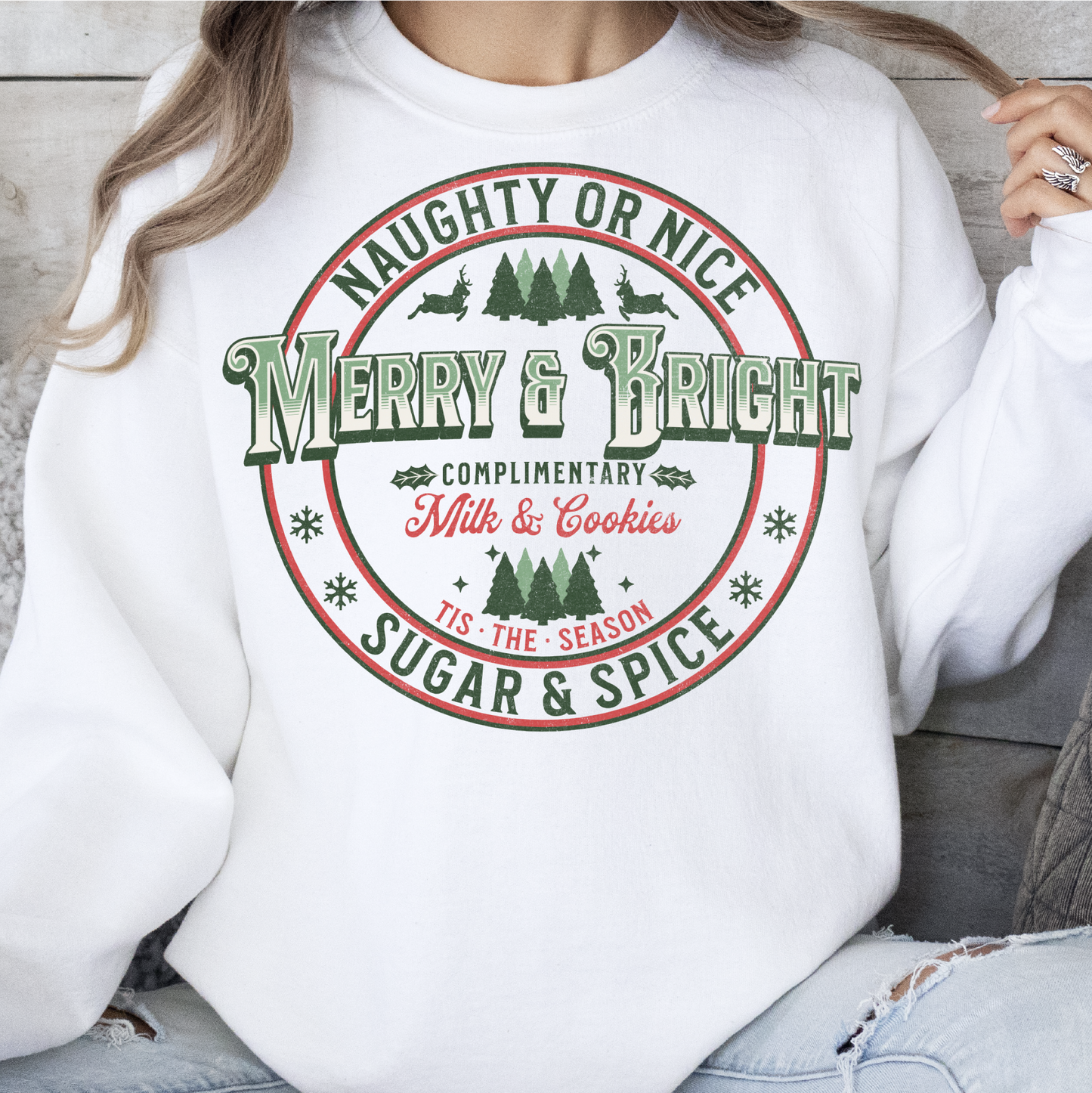 Merry & Bright Sweatshirt, Christmas Sweatshirt Gift