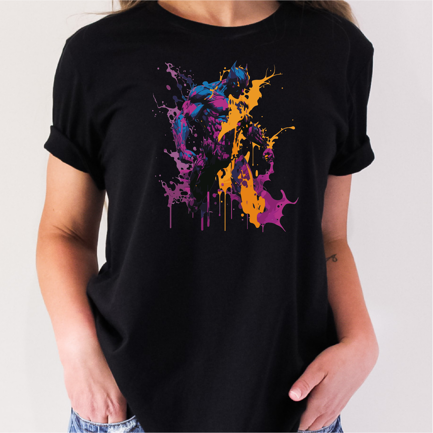 Super Hero T-Shirt, Batman Inspired Abstract Shirt