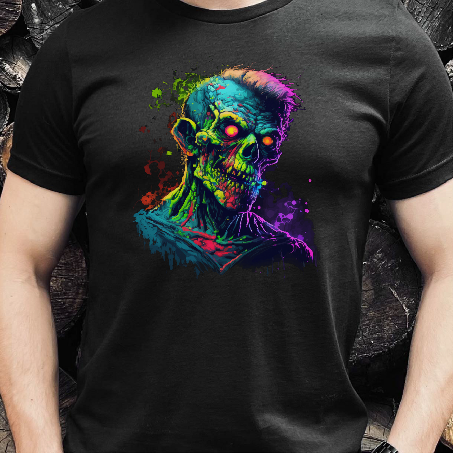 Zombie T-Shirt, Gym Abstract Colorful Zombie Shirt