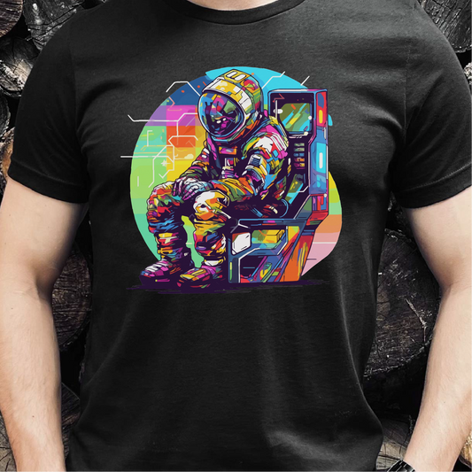 Astronaut T-Shirt, Abstract Colorful Space Shirt