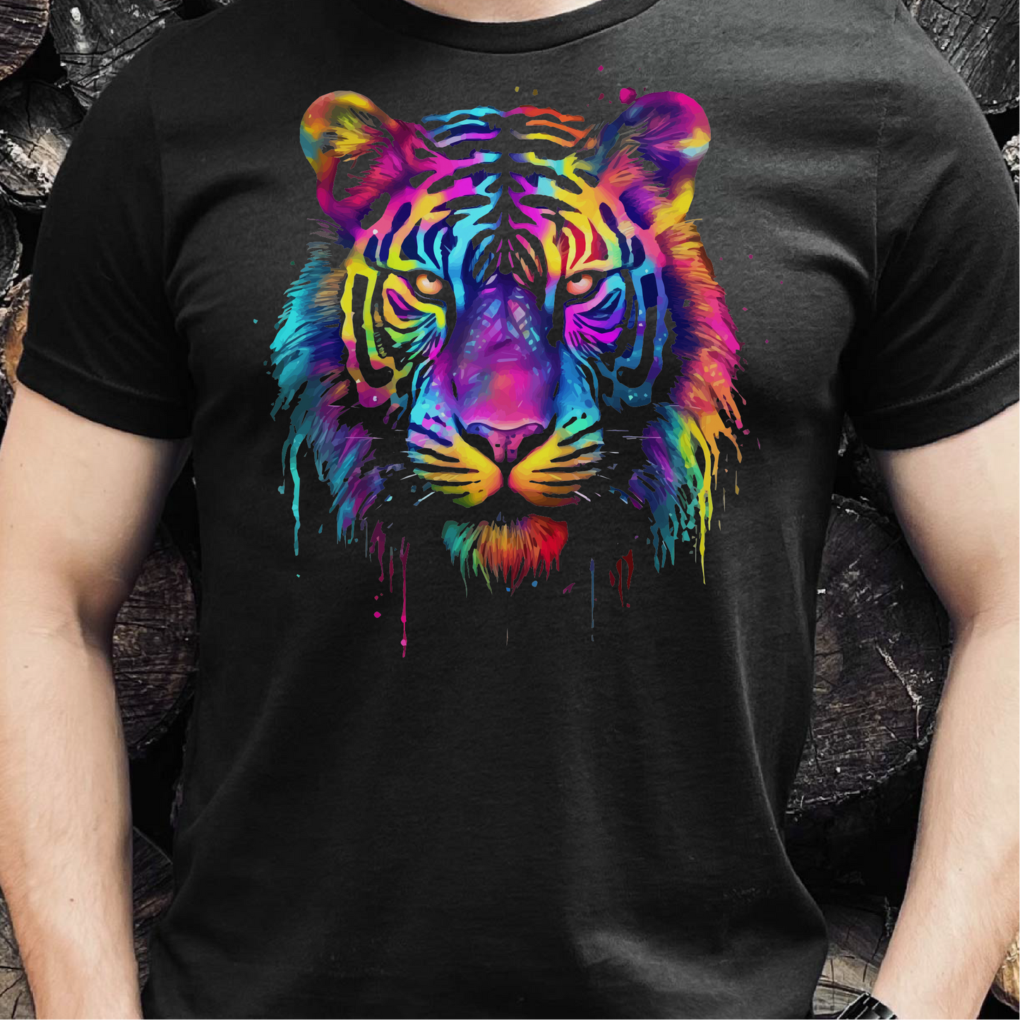 Paint Drip Tiger T-Shirt, Awesome Colorful Tiger Shirt