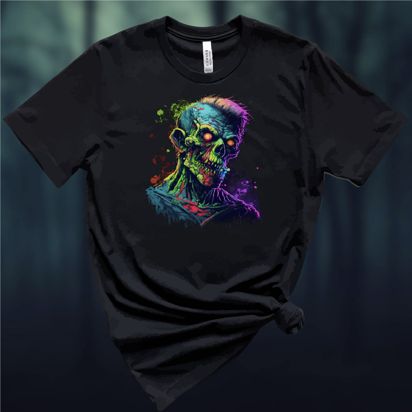 Zombie T-Shirt, Gym Abstract Colorful Zombie Shirt