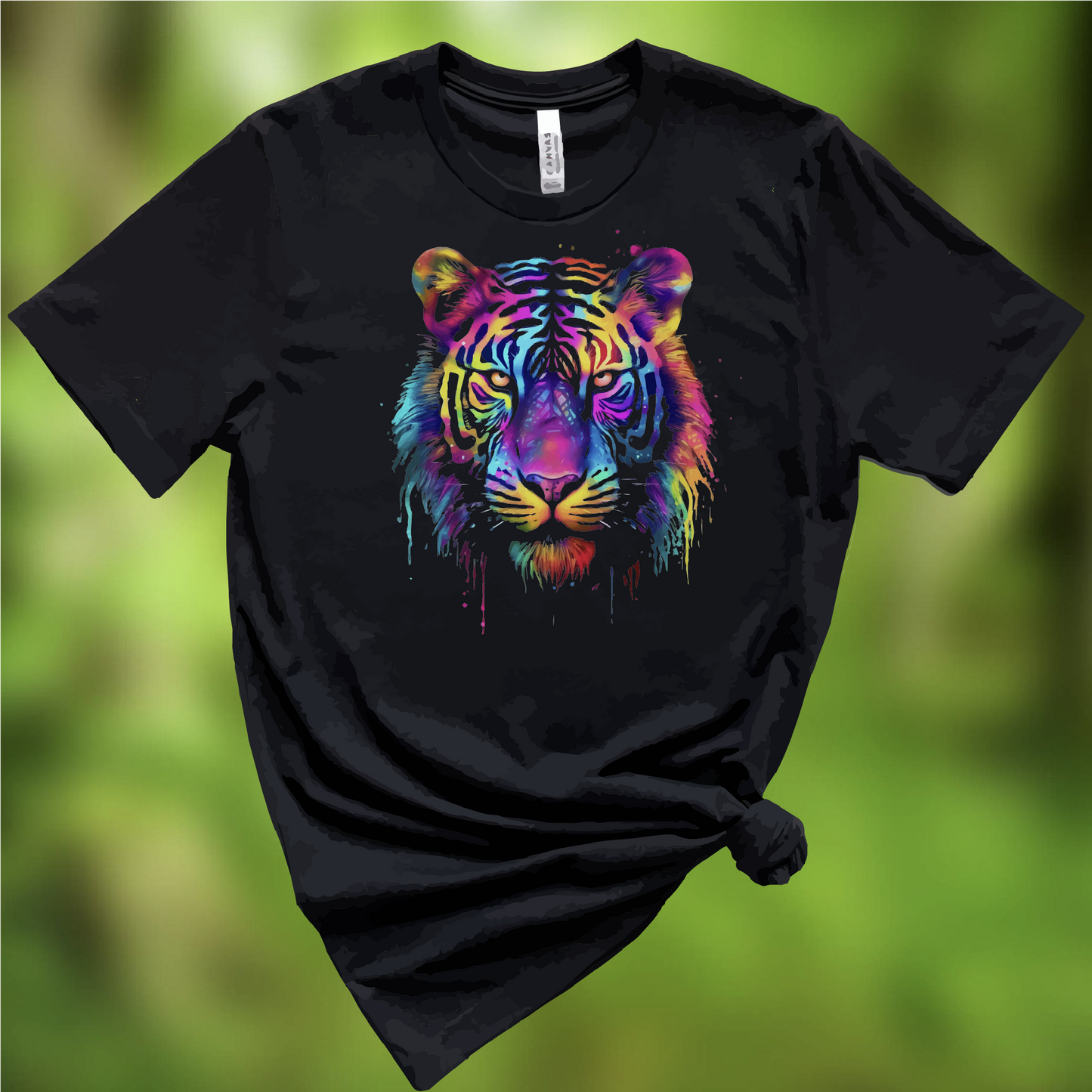 Paint Drip Tiger T-Shirt, Awesome Colorful Tiger Shirt