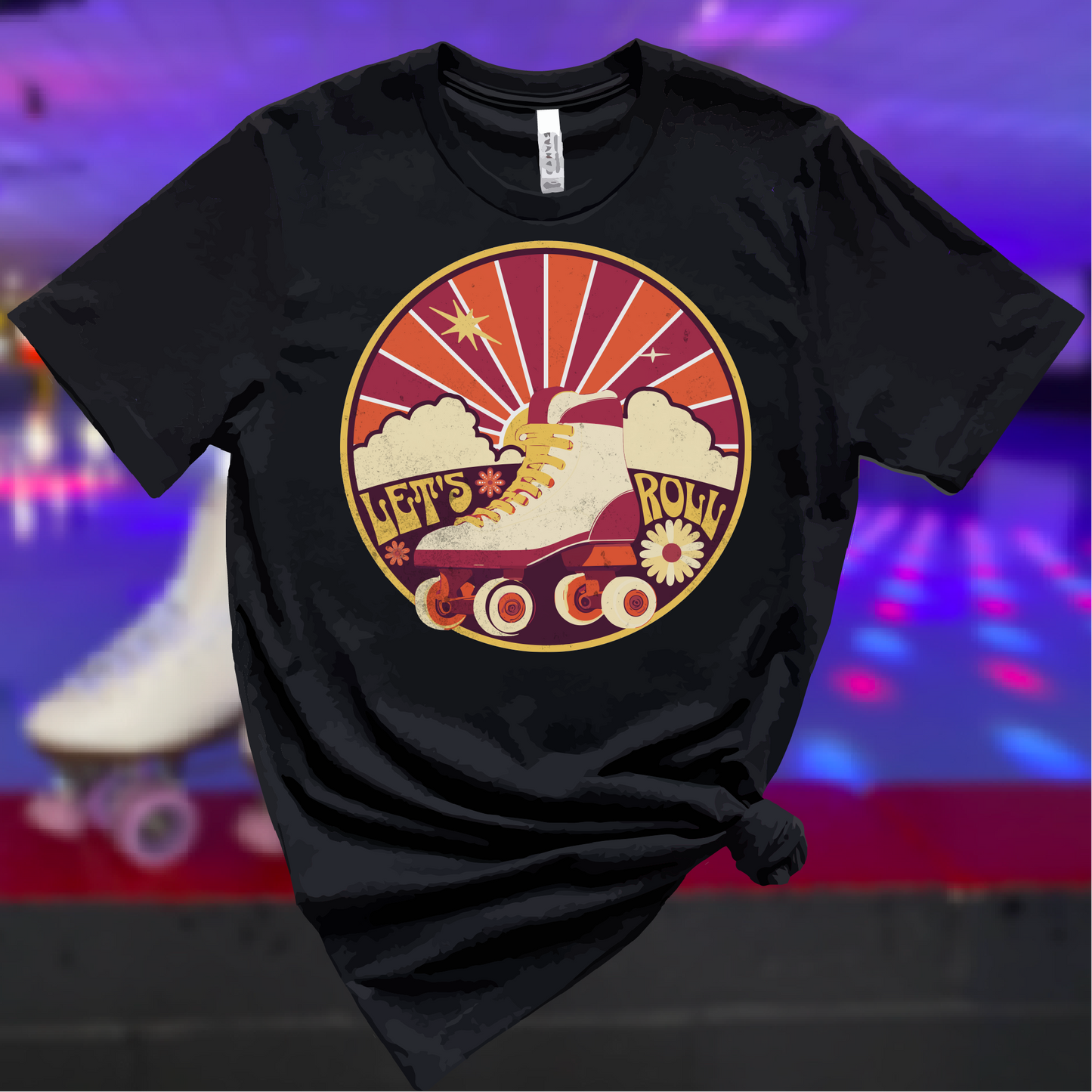 Let's Roll T-Shirt, Retro Roller Skate Shirt