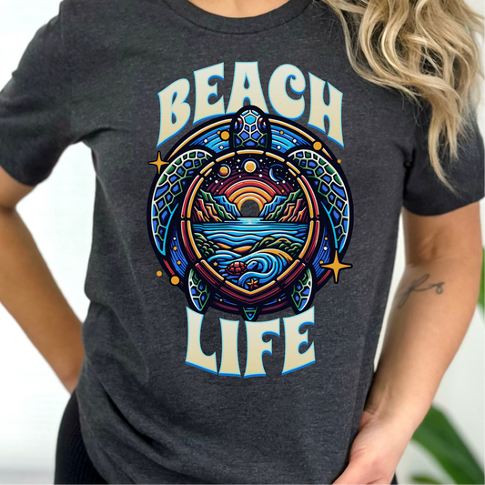 Beach Life Sea Turtle T-Shirt, Vacation Summer Shirt