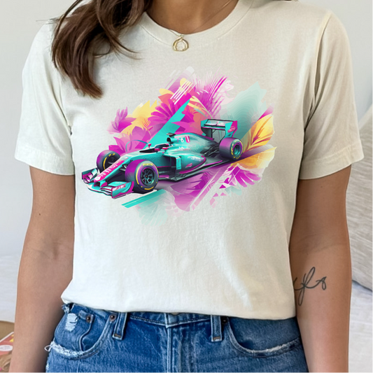 Formula 1 Shirt, Abstract Miami GP Flower F1 T-Shirt