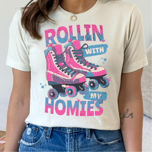 Rollin With My Homies T-Shirt, Roller Skate Shirt