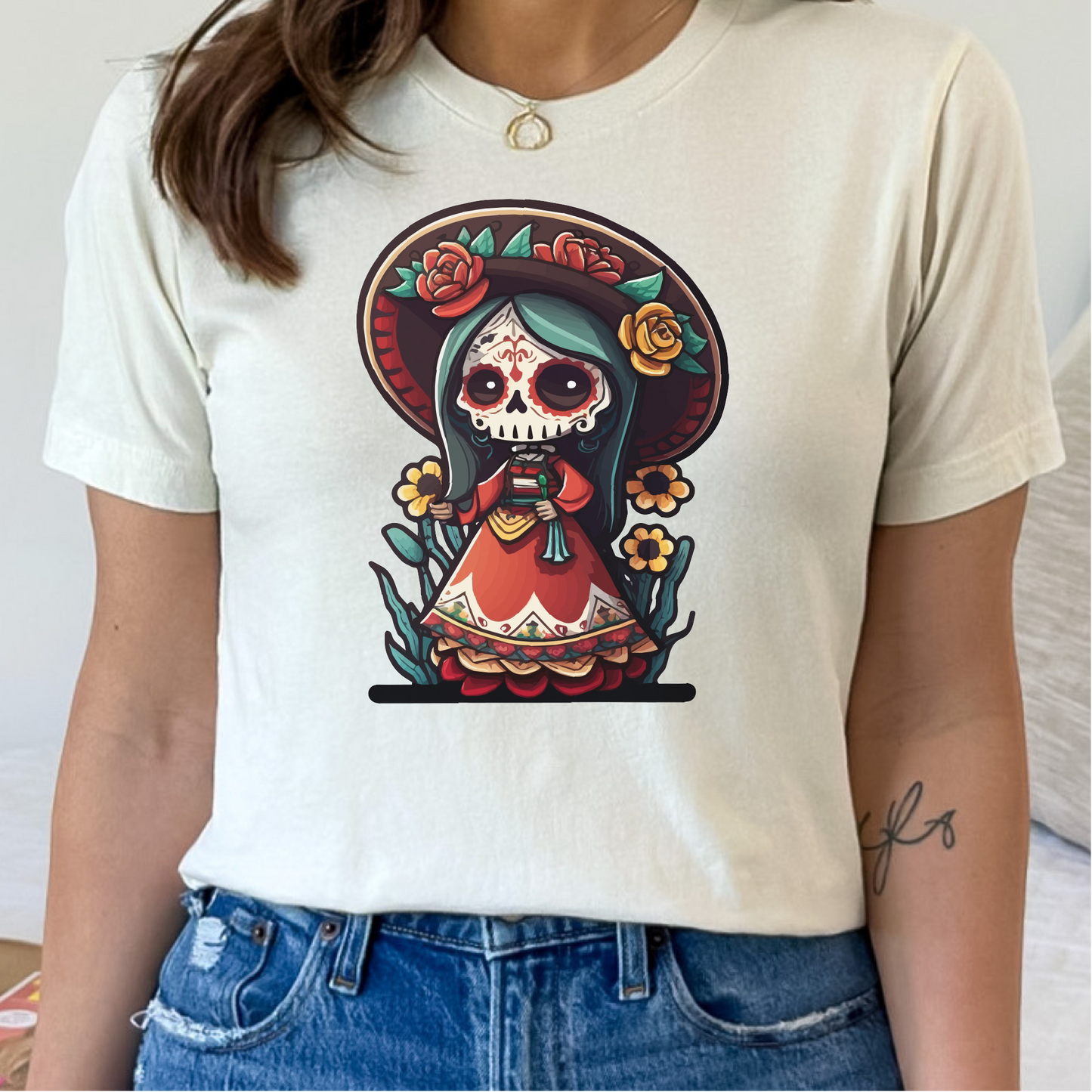 La Catrina Day Of The Dead T-Shirt, Mexican Heritage Shirt