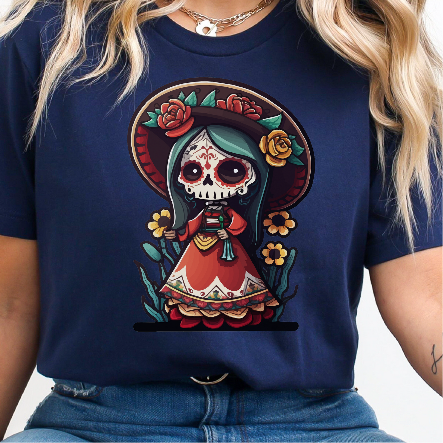 La Catrina Day Of The Dead T-Shirt, Mexican Heritage Shirt