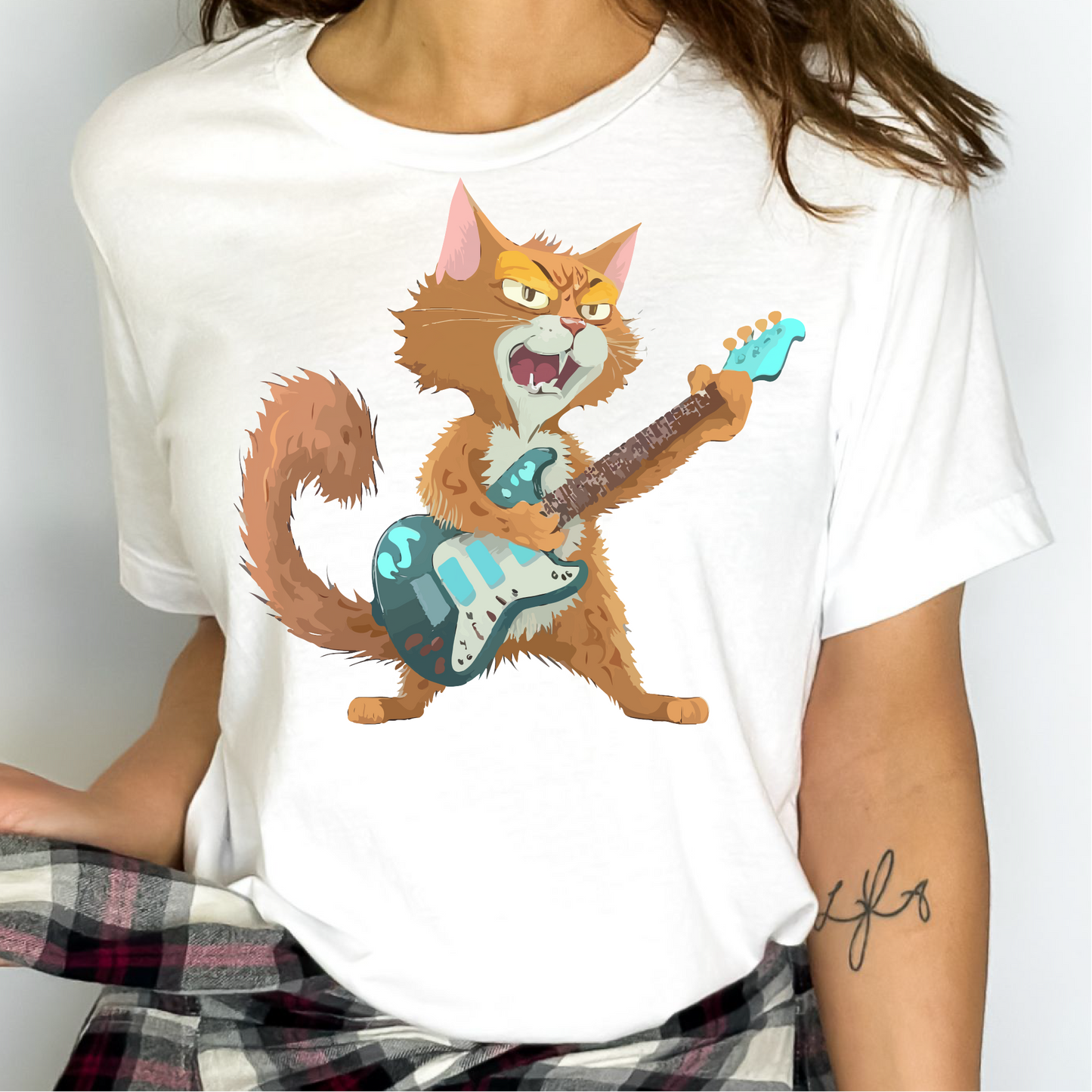 Guitar Cat T-Shirt, Music Loving Cat Shirt